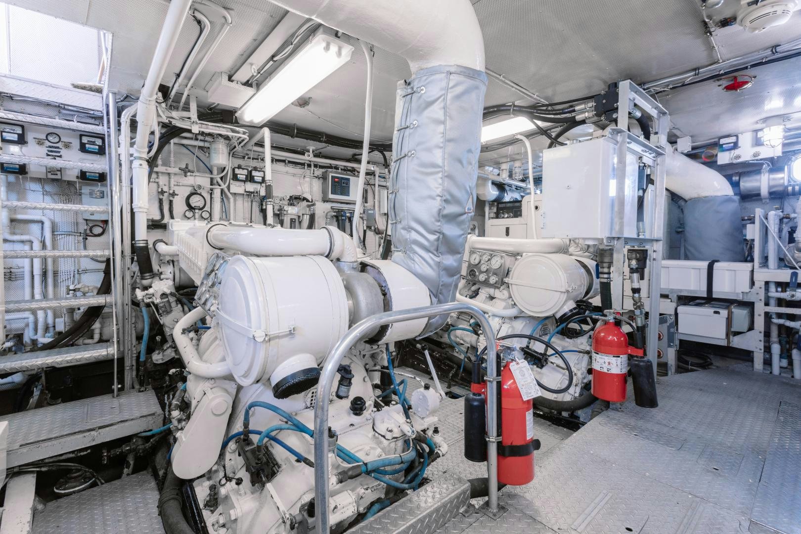 a room with a machine and a bicycle aboard NORDIC STAR Yacht for Sale