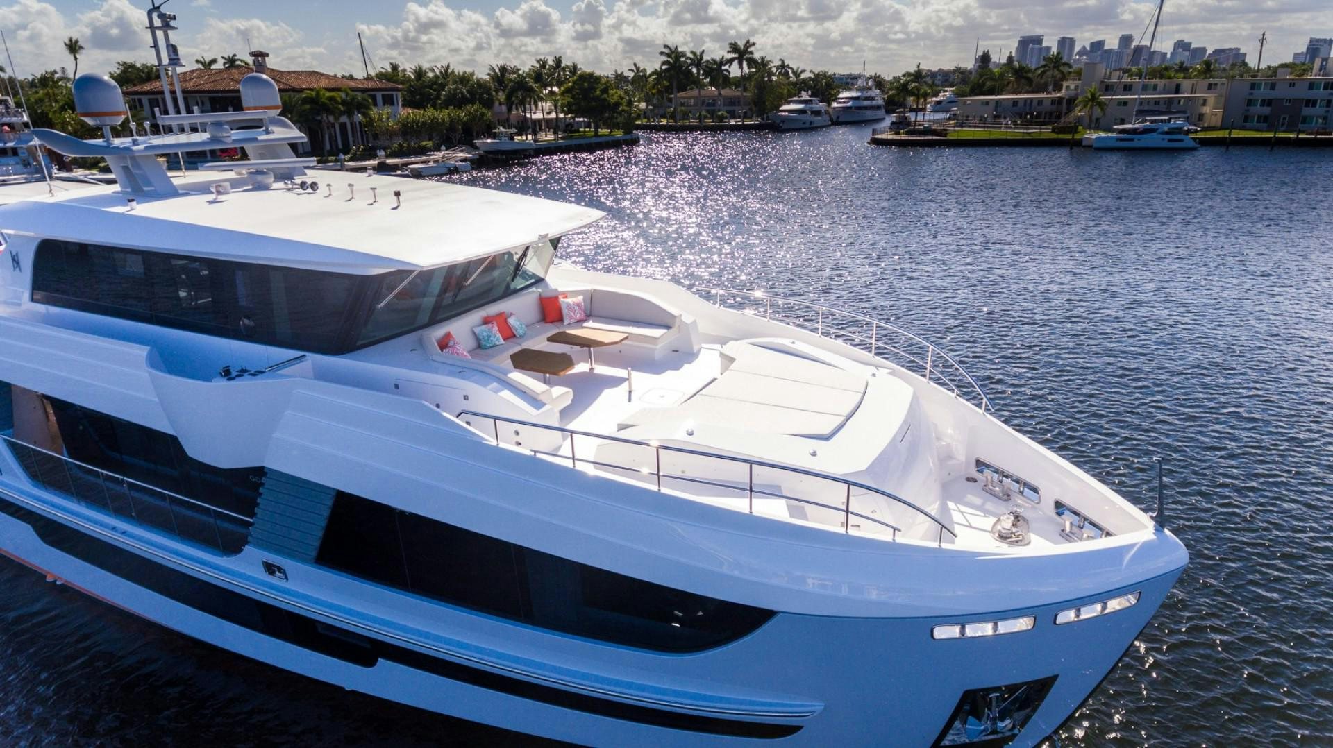 a group of boats in a harbor aboard No Name Yacht for Sale
