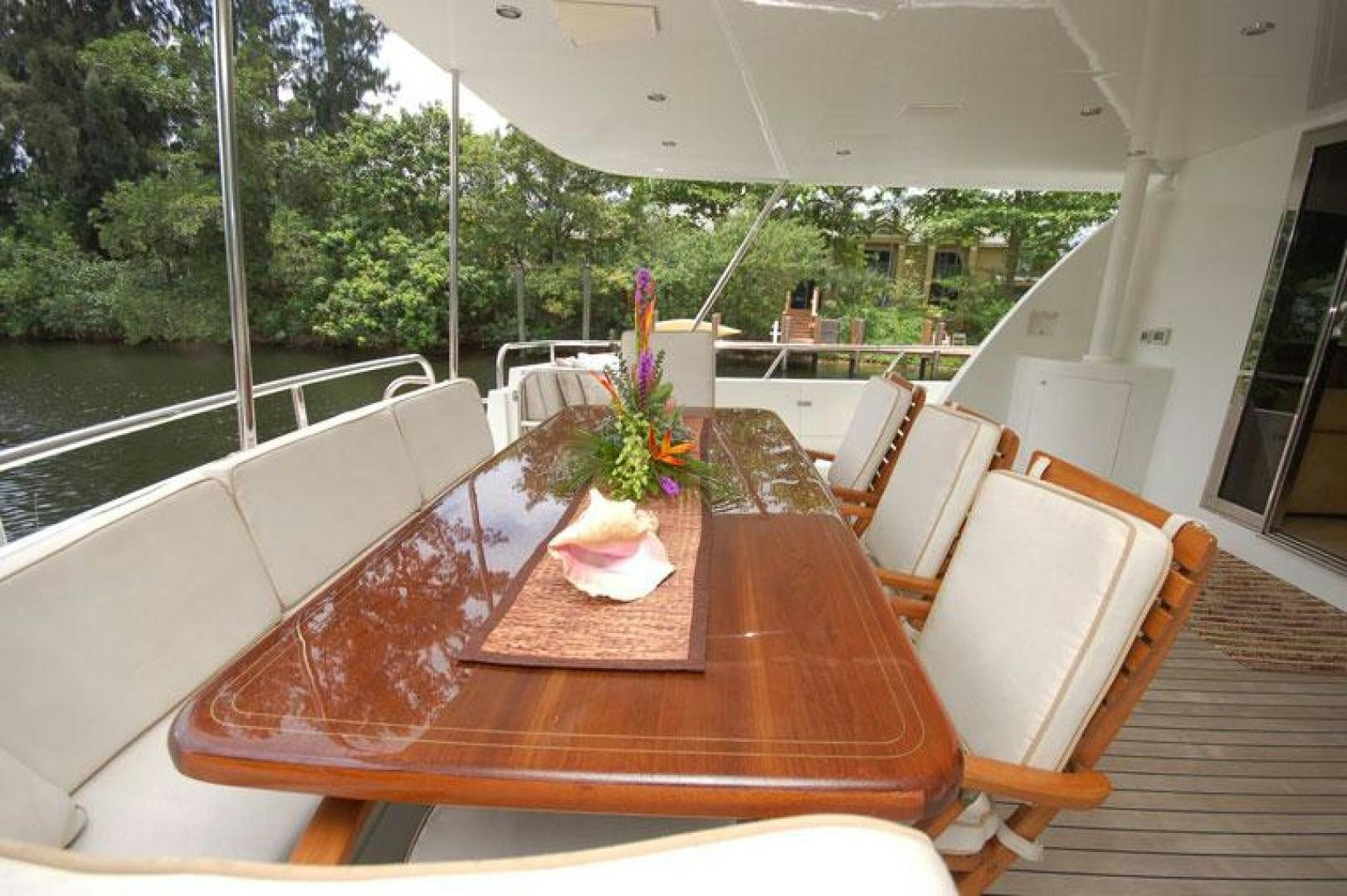 a table with cups on it aboard SELF MADE Yacht for Sale