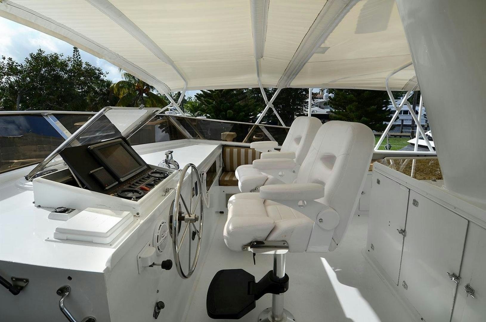 a white car with a laptop on the back aboard GOLDEN GIRL Yacht for Sale