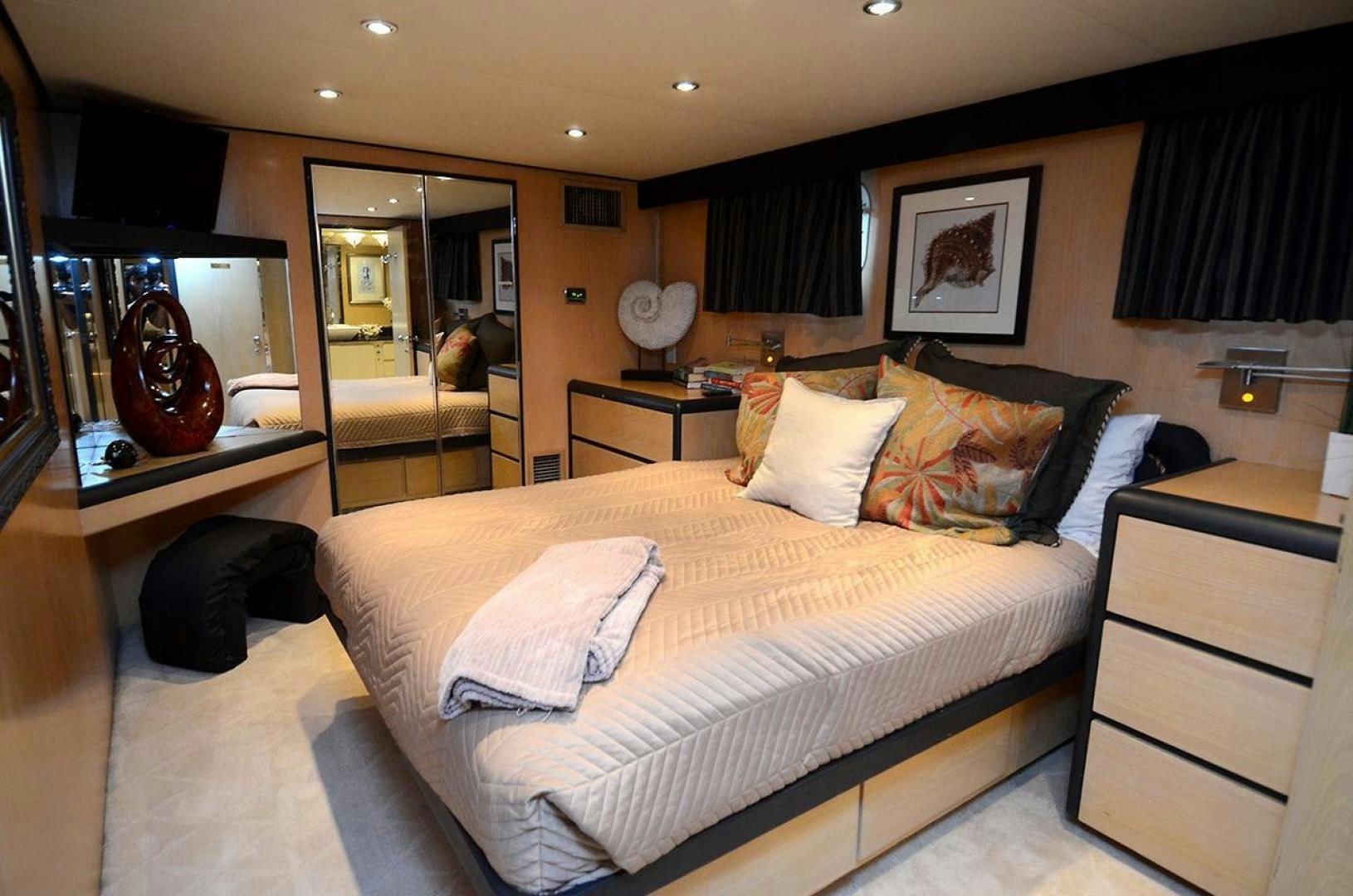 a hotel room with a bed aboard GOLDEN GIRL Yacht for Sale