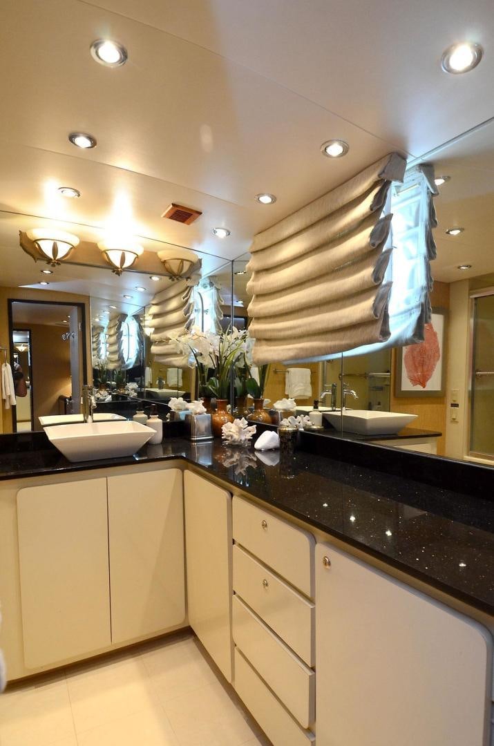 a bathroom with a large sink aboard GOLDEN GIRL Yacht for Sale