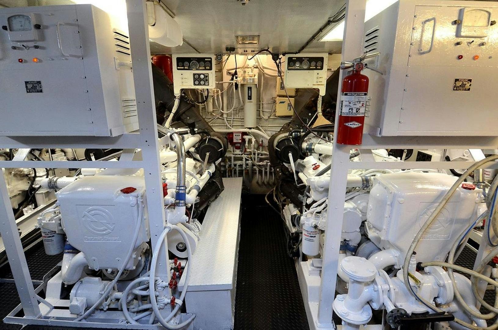 a room with white machines aboard GOLDEN GIRL Yacht for Sale