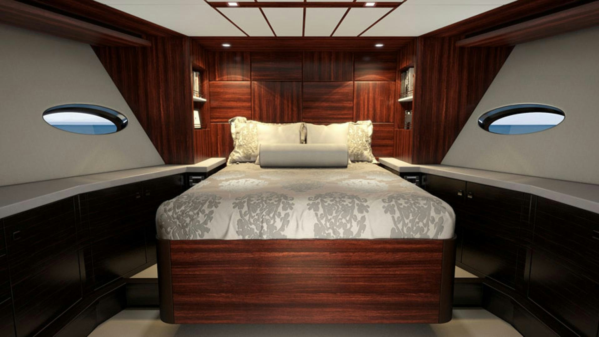 a bed in a room aboard NO NAME Yacht for Sale
