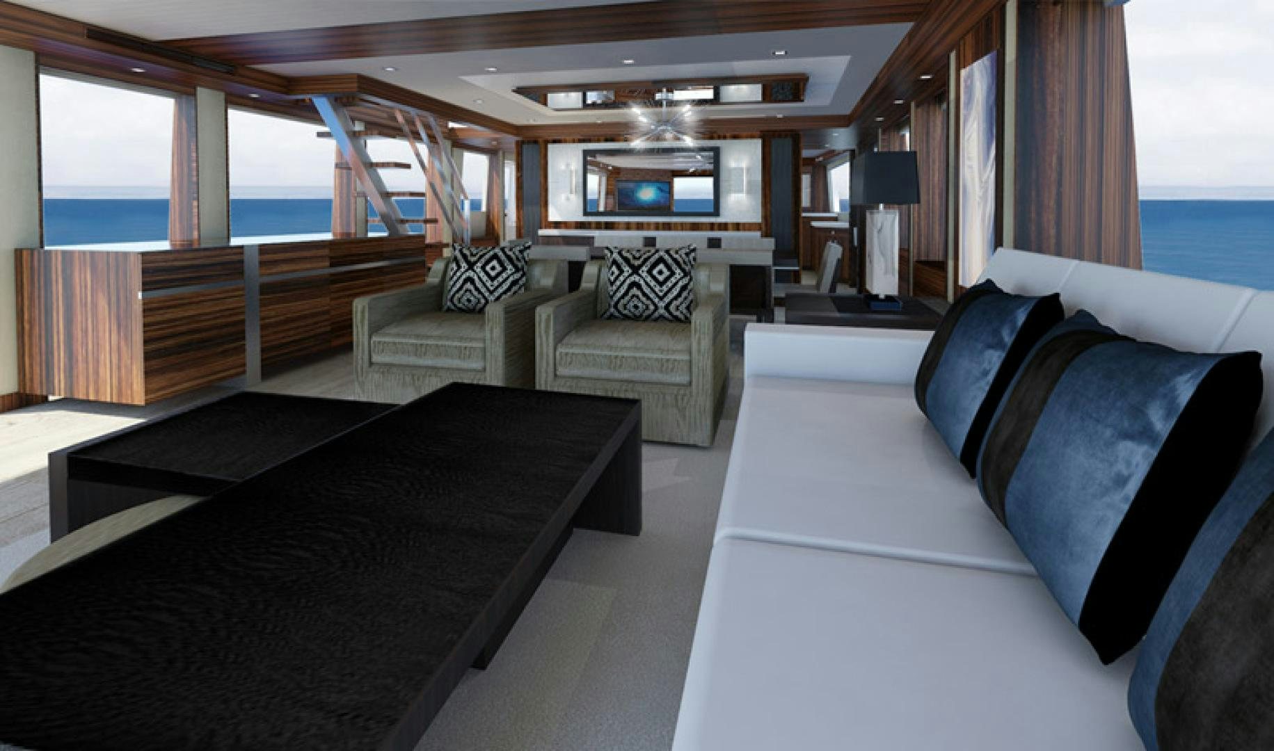 a room with a bed and a table aboard NO NAME Yacht for Sale