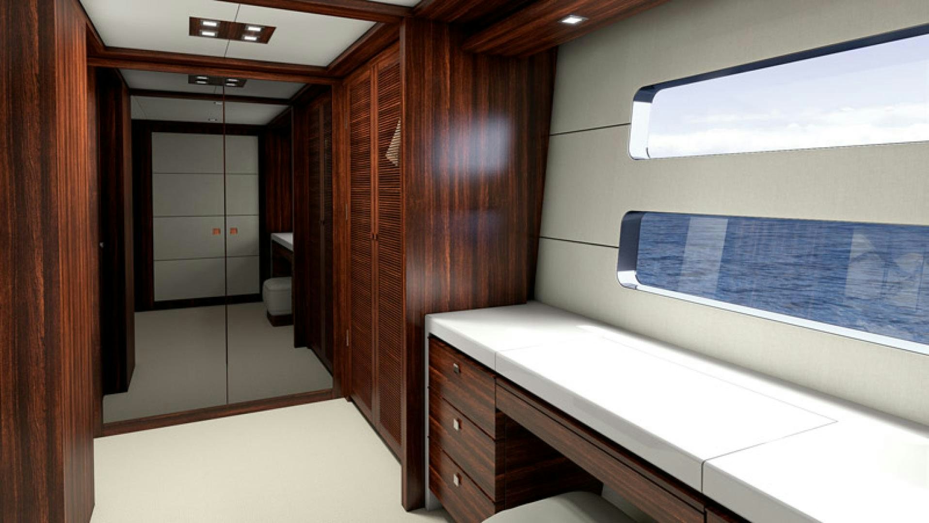 a room with a large window and a bathtub aboard NO NAME Yacht for Sale