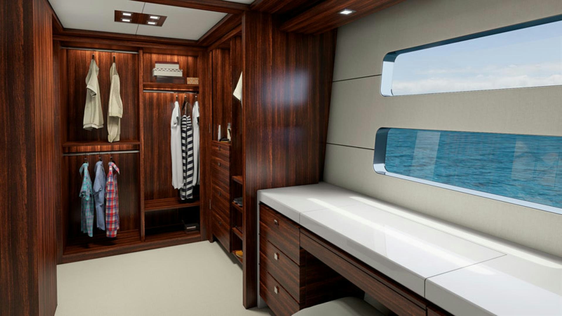 a closet with a sink and a bathtub aboard NO NAME Yacht for Sale