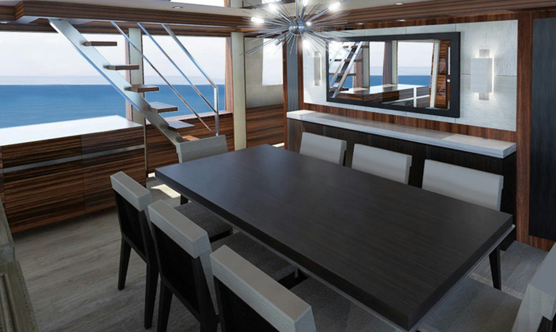 a table with chairs around it aboard NO NAME Yacht for Sale