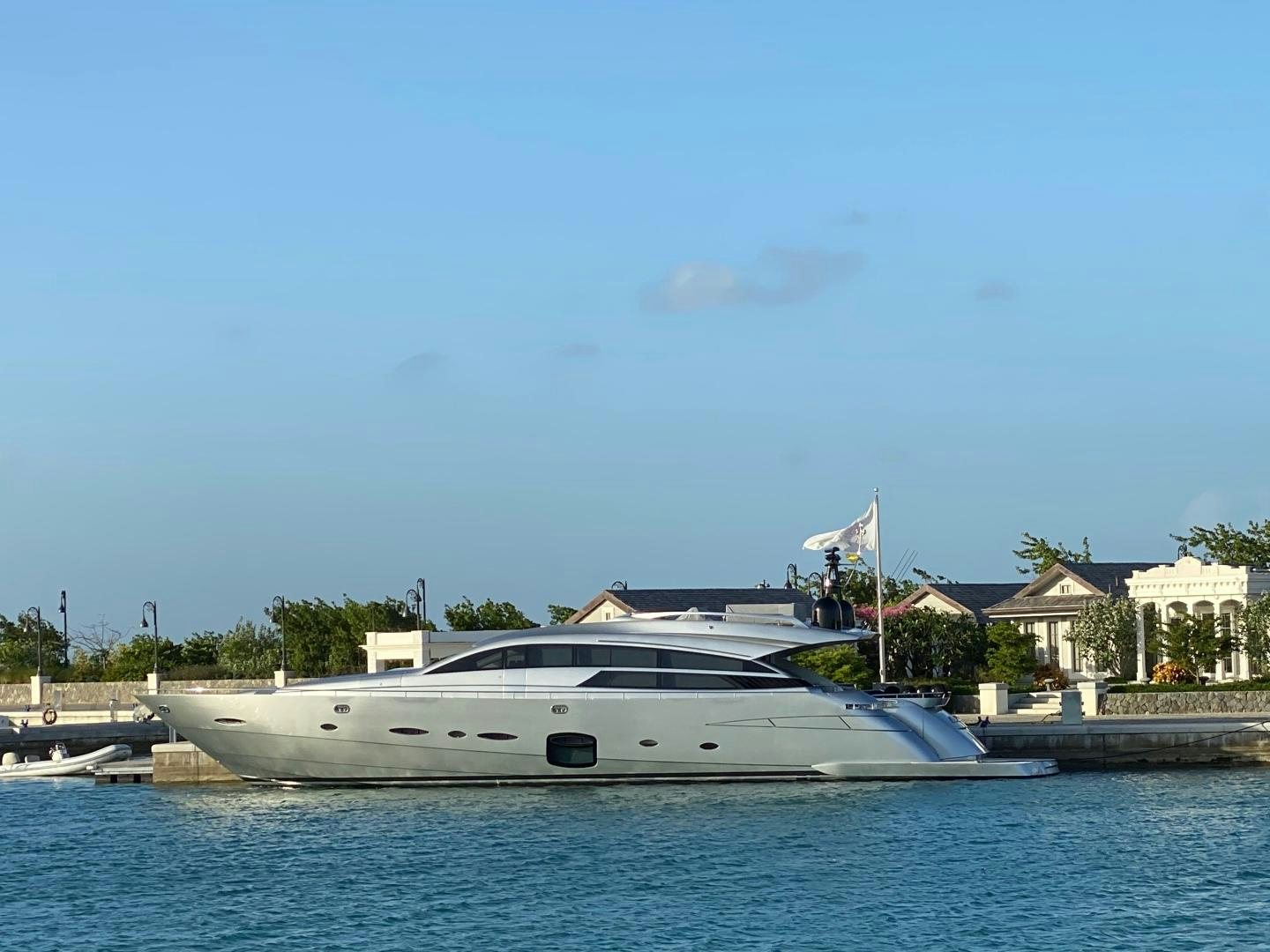 a boat docked at a pier aboard NO NAME Yacht for Sale