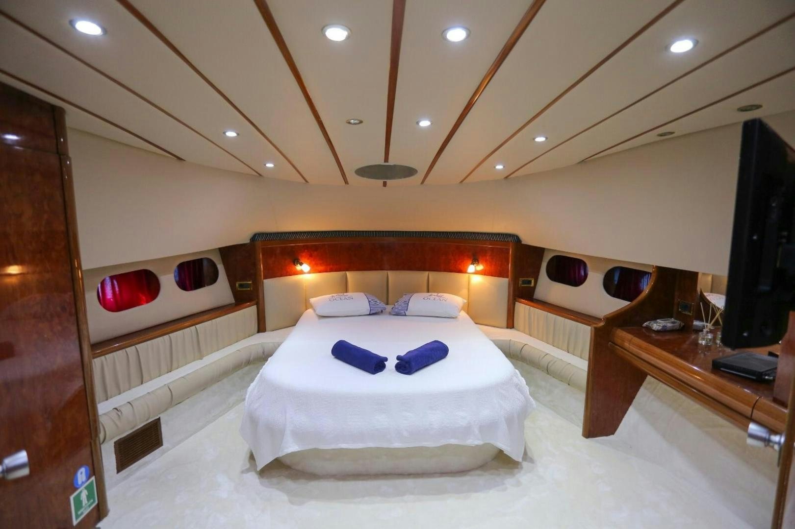 a bed in a room aboard NO NAME Yacht for Sale
