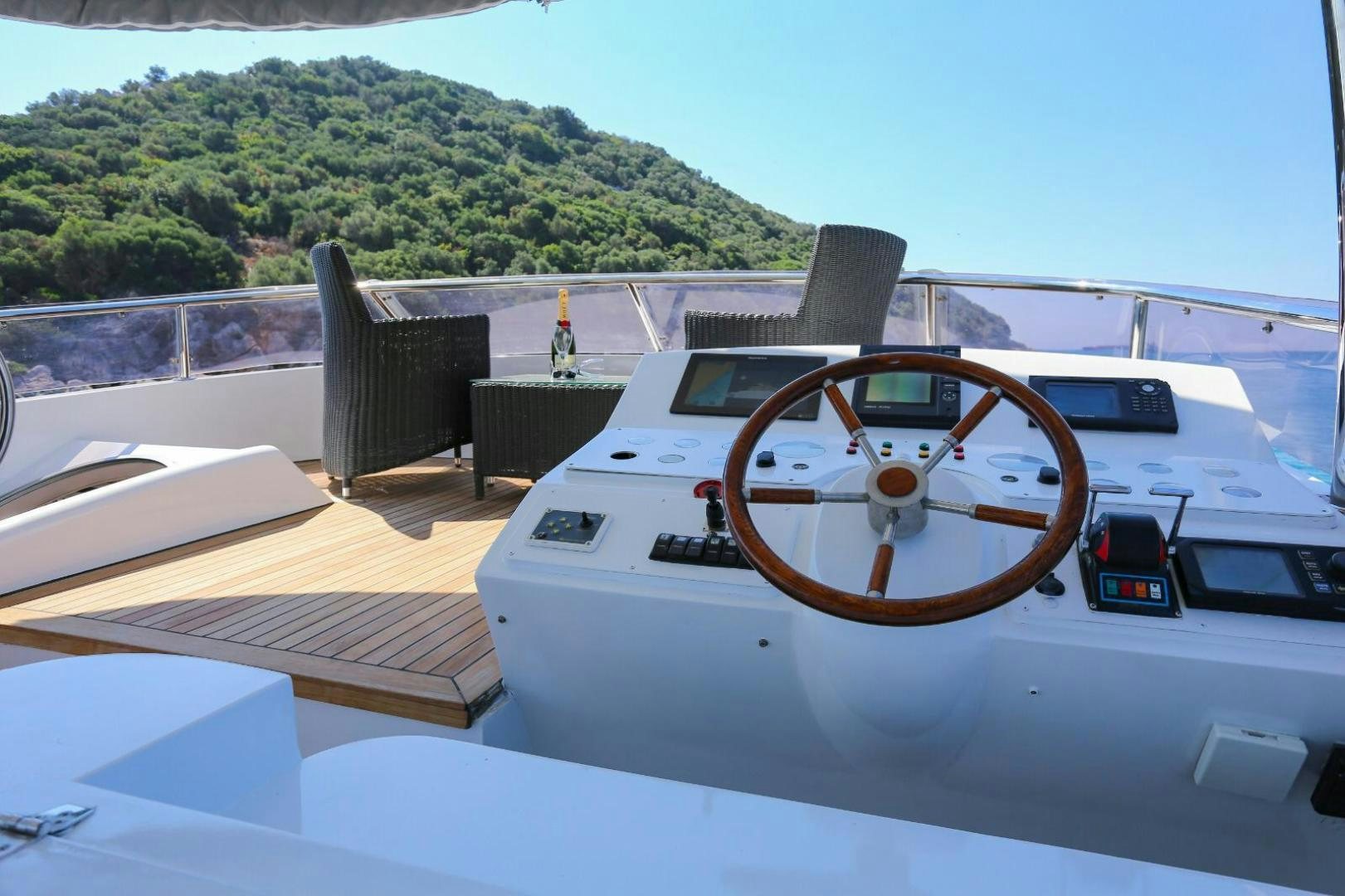 a white car on a boat aboard NO NAME Yacht for Sale