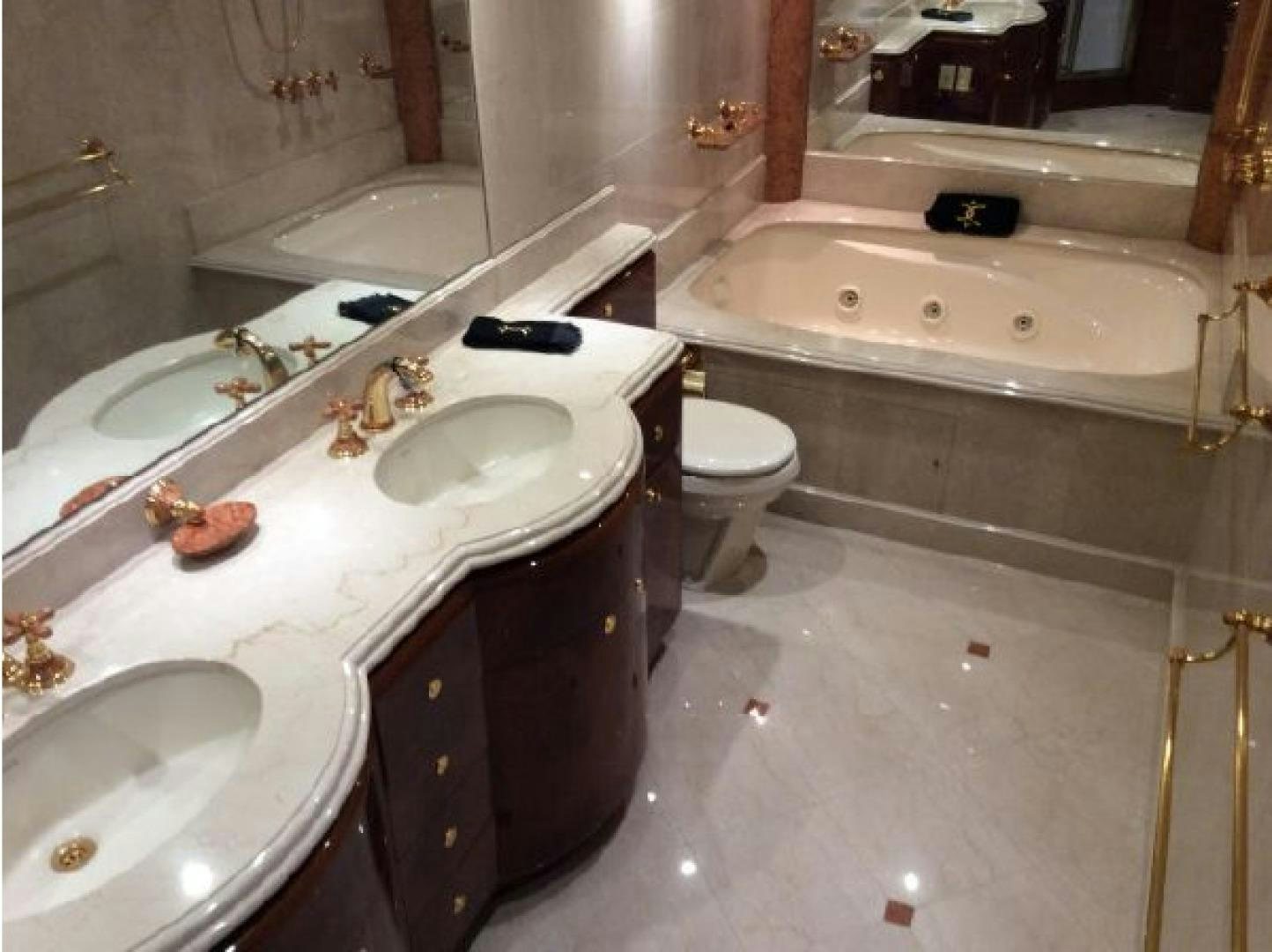 a bathroom with a tub sink and toilet aboard NO NAME Yacht for Sale