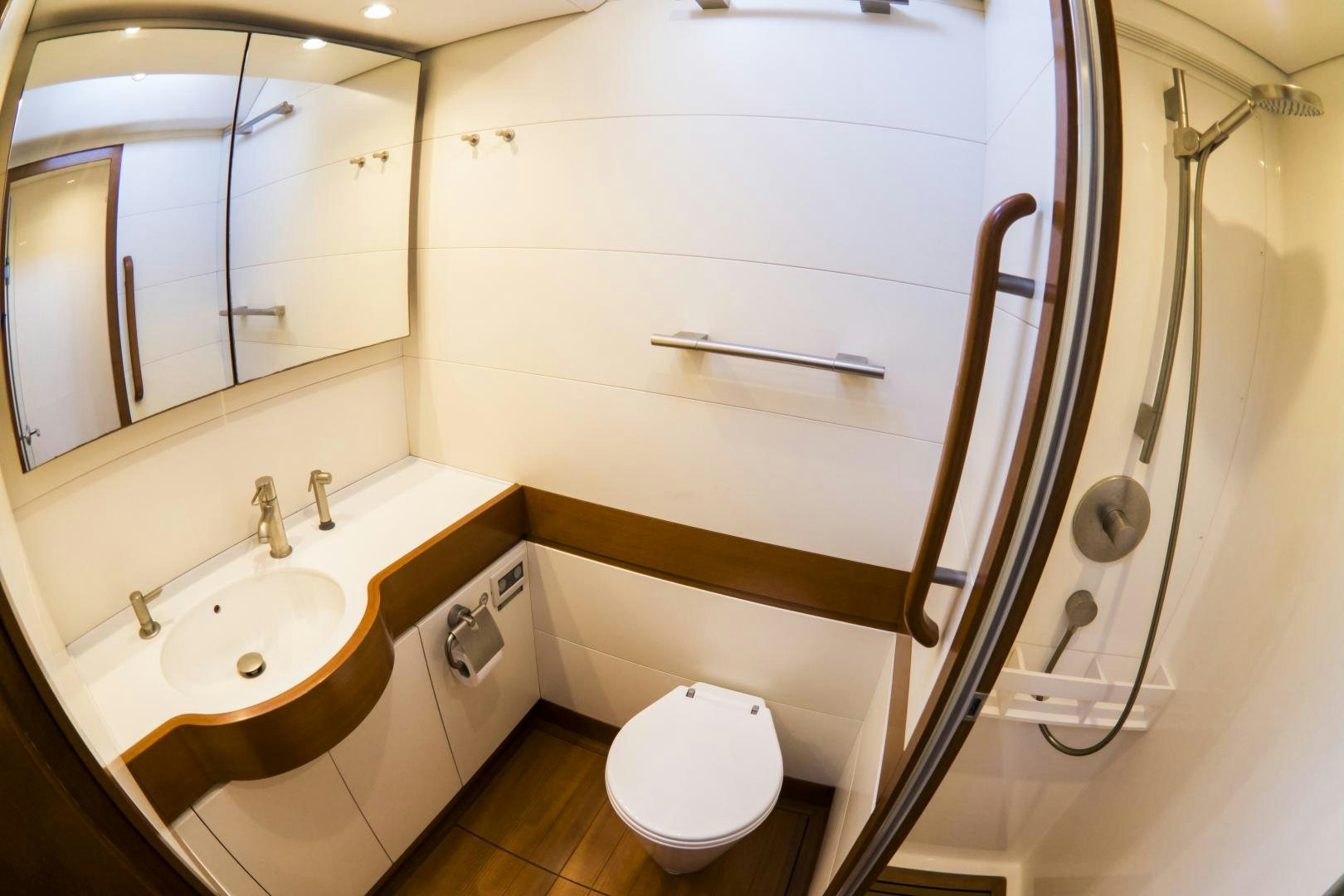 a bathroom with a toilet and sink aboard B5 Yacht for Sale