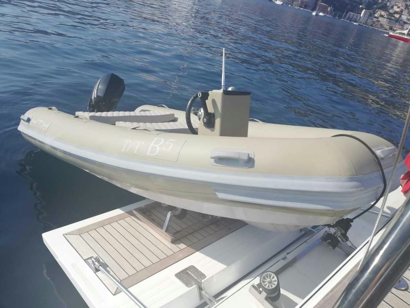 a boat with a lock on the front aboard B5 Yacht for Sale