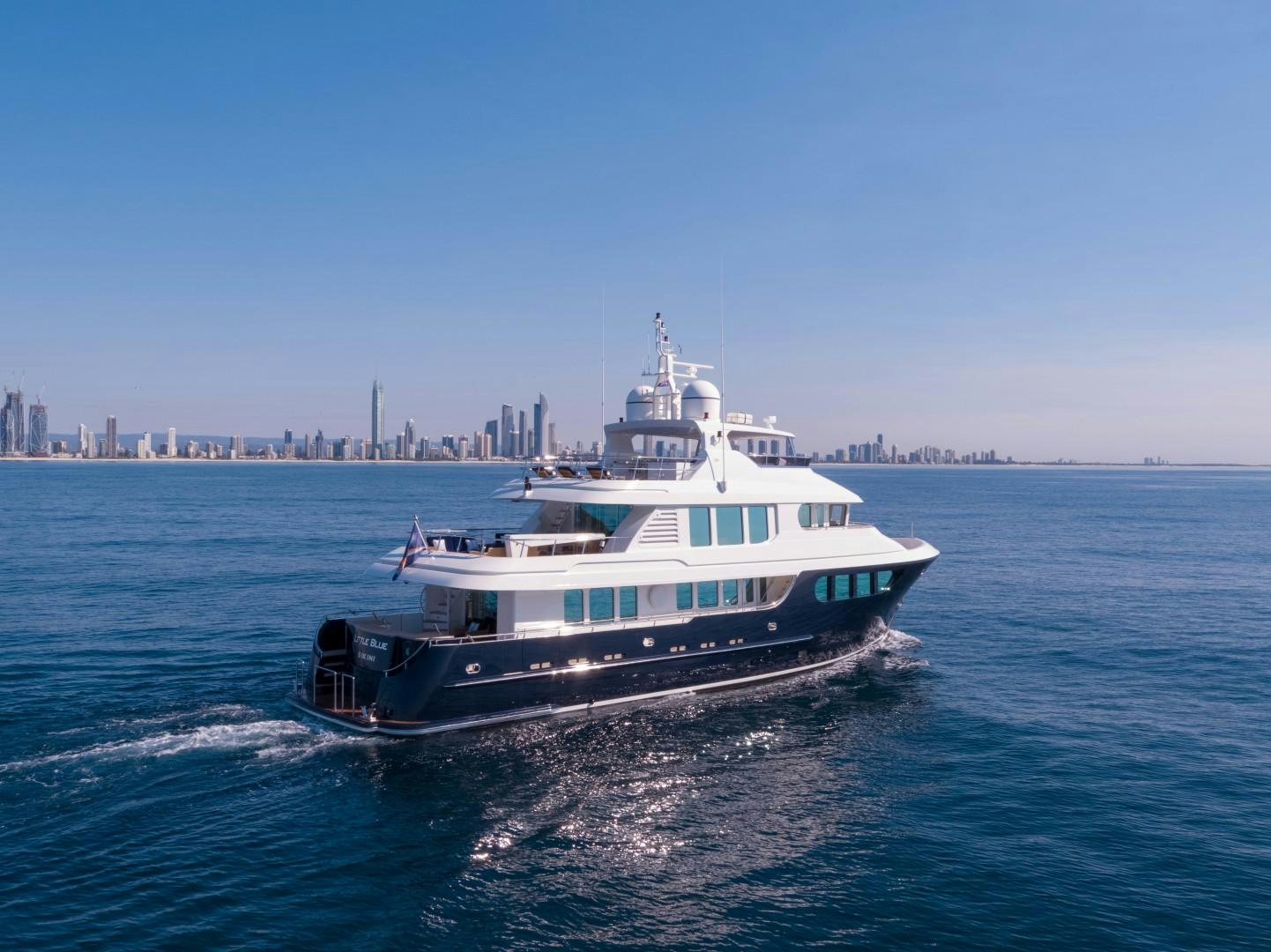 a boat on the water aboard LITTLE BLUE Yacht for Sale