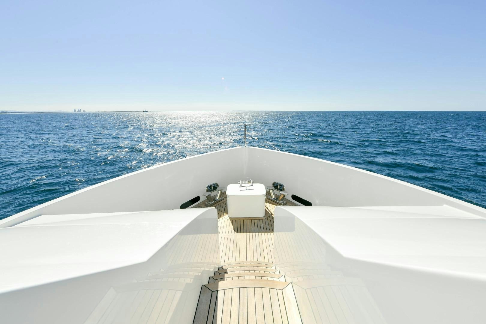 a deck overlooking the ocean aboard LITTLE BLUE Yacht for Sale