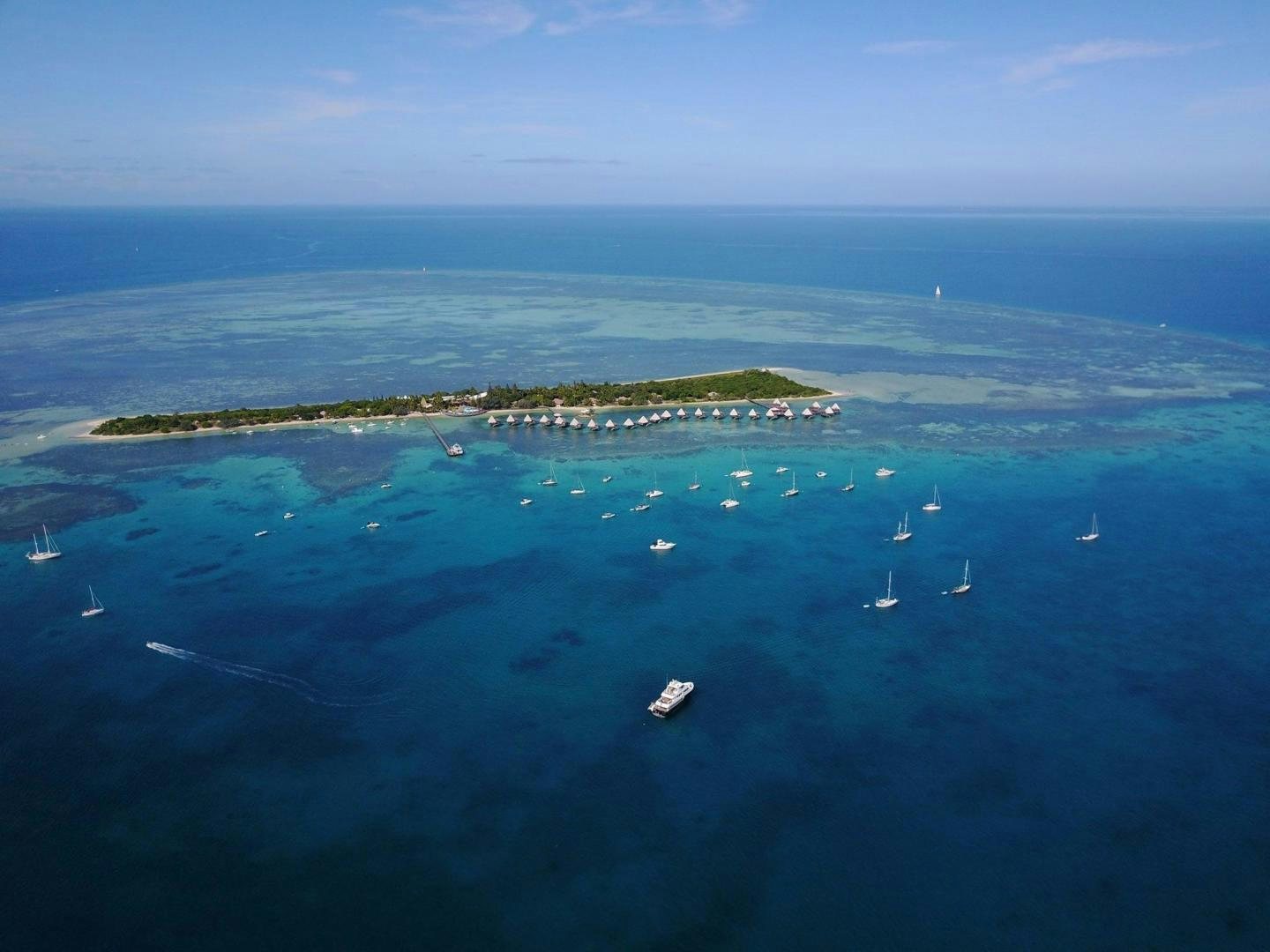 an aerial view of a city aboard LITTLE BLUE Yacht for Sale