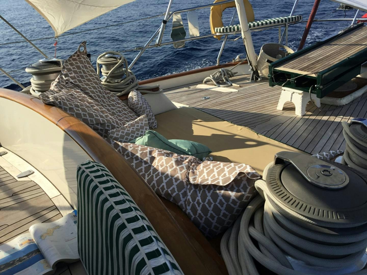 a boat with tires and a rope aboard WHIRLWIND Yacht for Sale