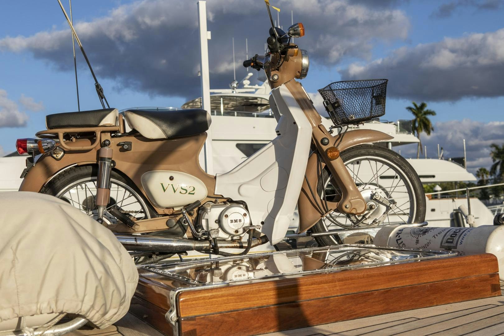 a person in a costume on a motorcycle aboard SEA DIAMOND Yacht for Sale