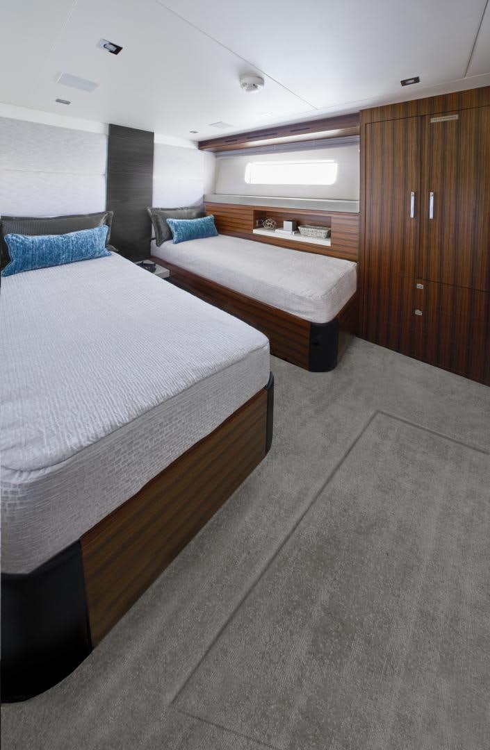 a room with two beds aboard 2021 NEW BUILD Yacht for Sale