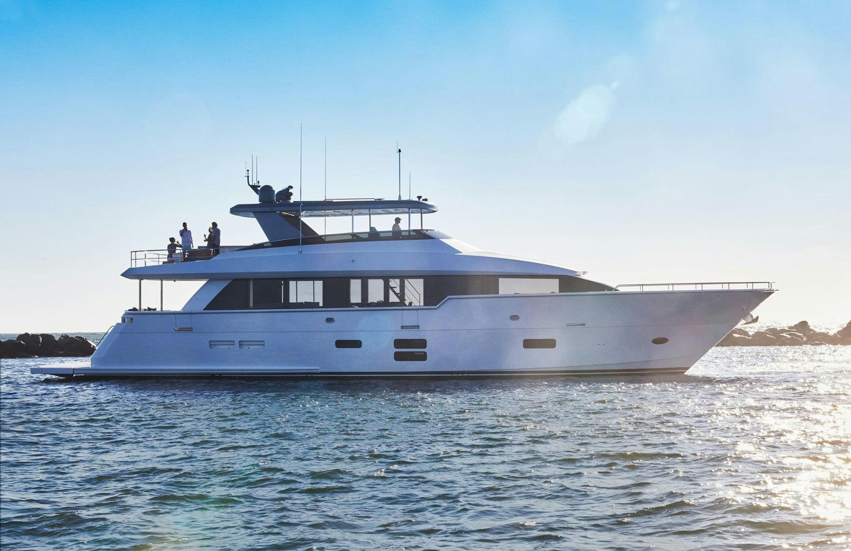 a large white boat in the water aboard 2021 NEW BUILD Yacht for Sale