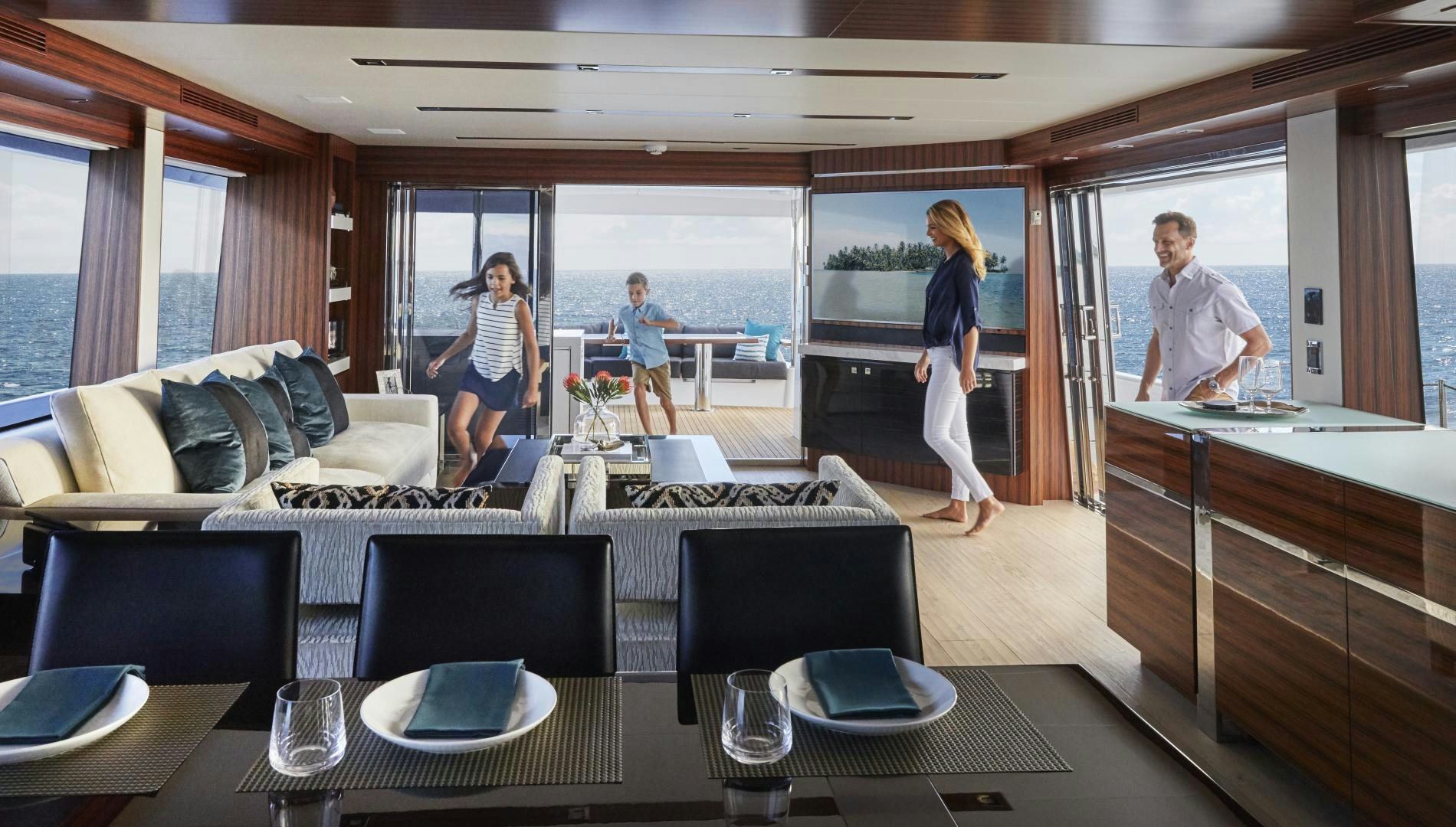 a group of people in a room aboard 2021 NEW BUILD Yacht for Sale