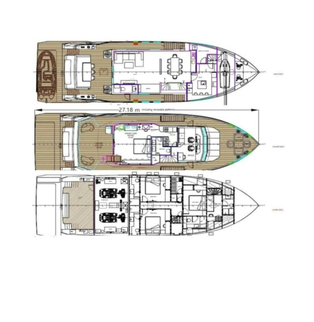 diagram, engineering drawing aboard BIG JOY Yacht for Sale