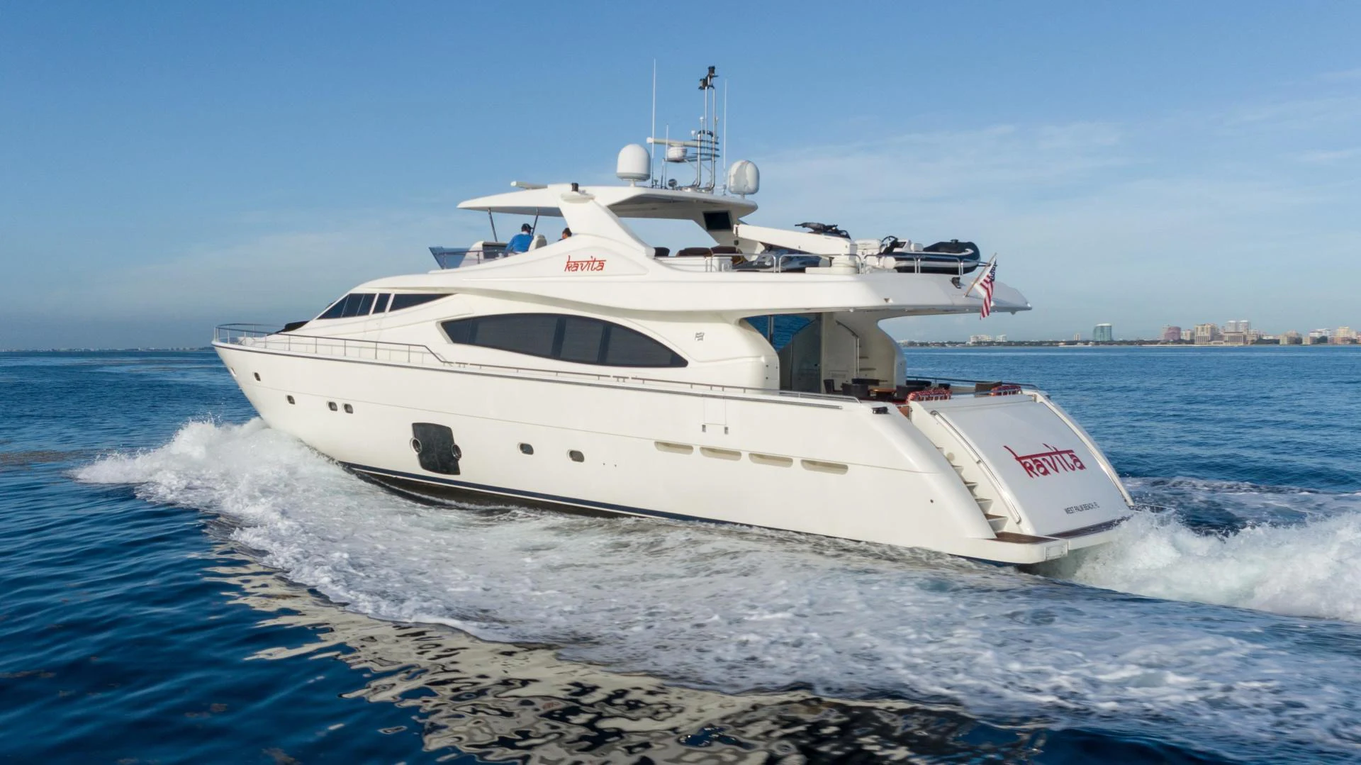 a white yacht on the water aboard KAVITA Yacht for Sale