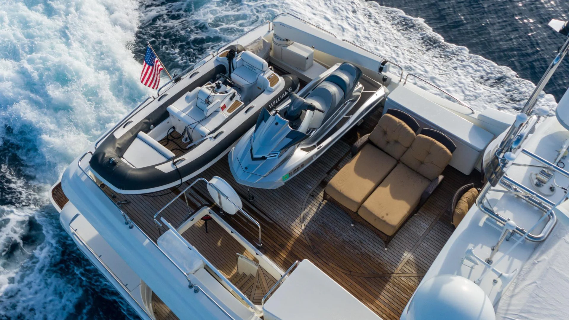 a high angle view of a boat aboard KAVITA Yacht for Sale