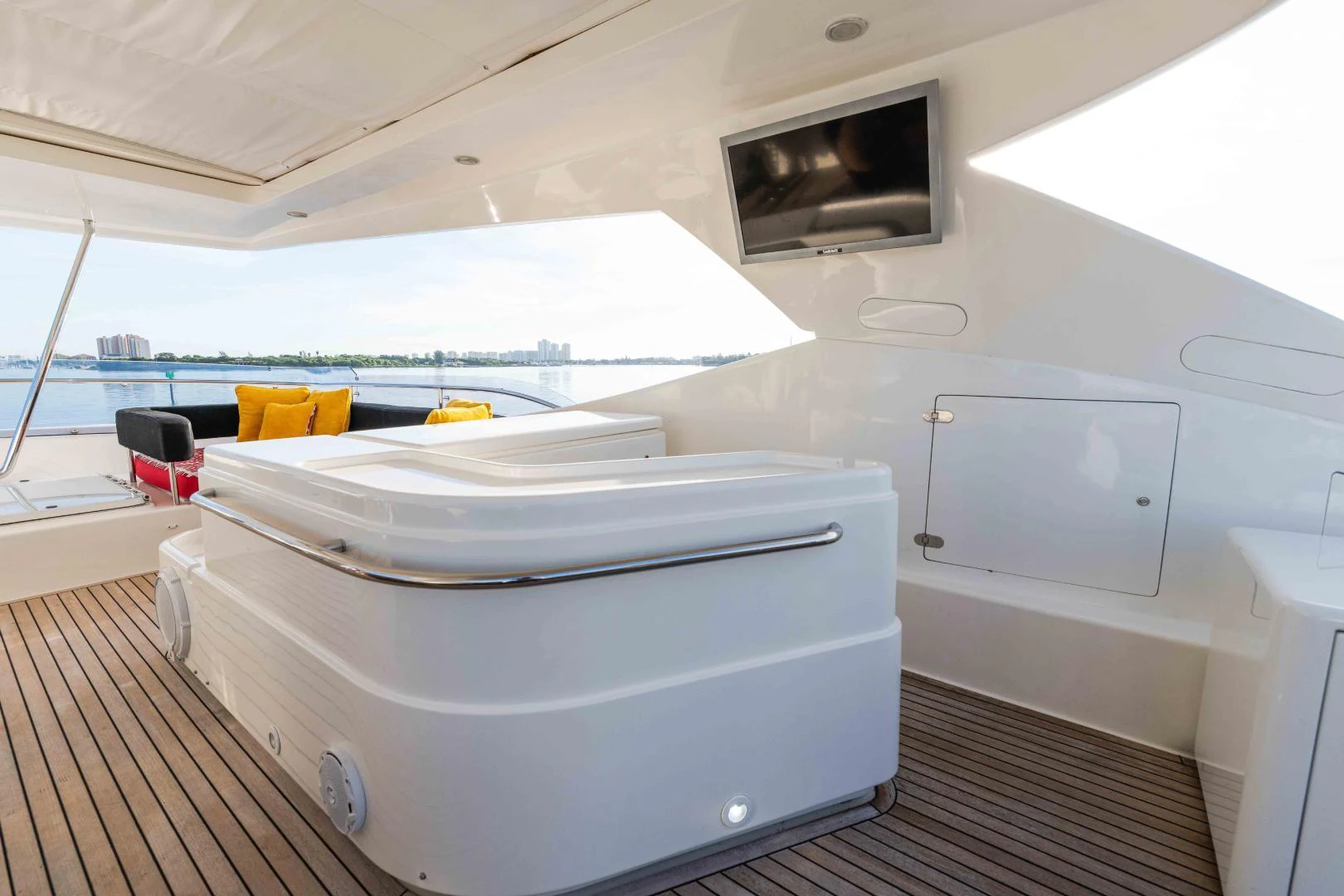 a white pool with a deck aboard KAVITA Yacht for Sale