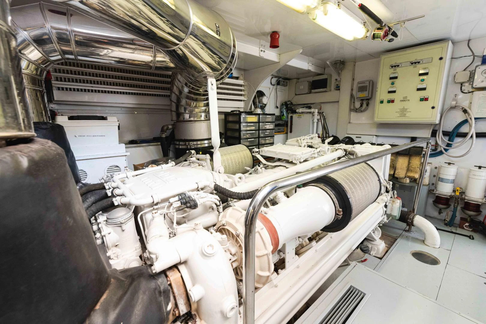 a room with machinery aboard KAVITA Yacht for Sale
