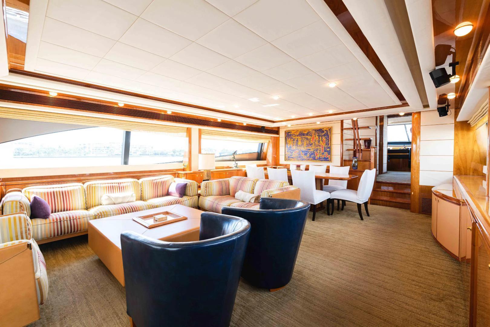 a room with a couch and a table aboard KAVITA Yacht for Sale