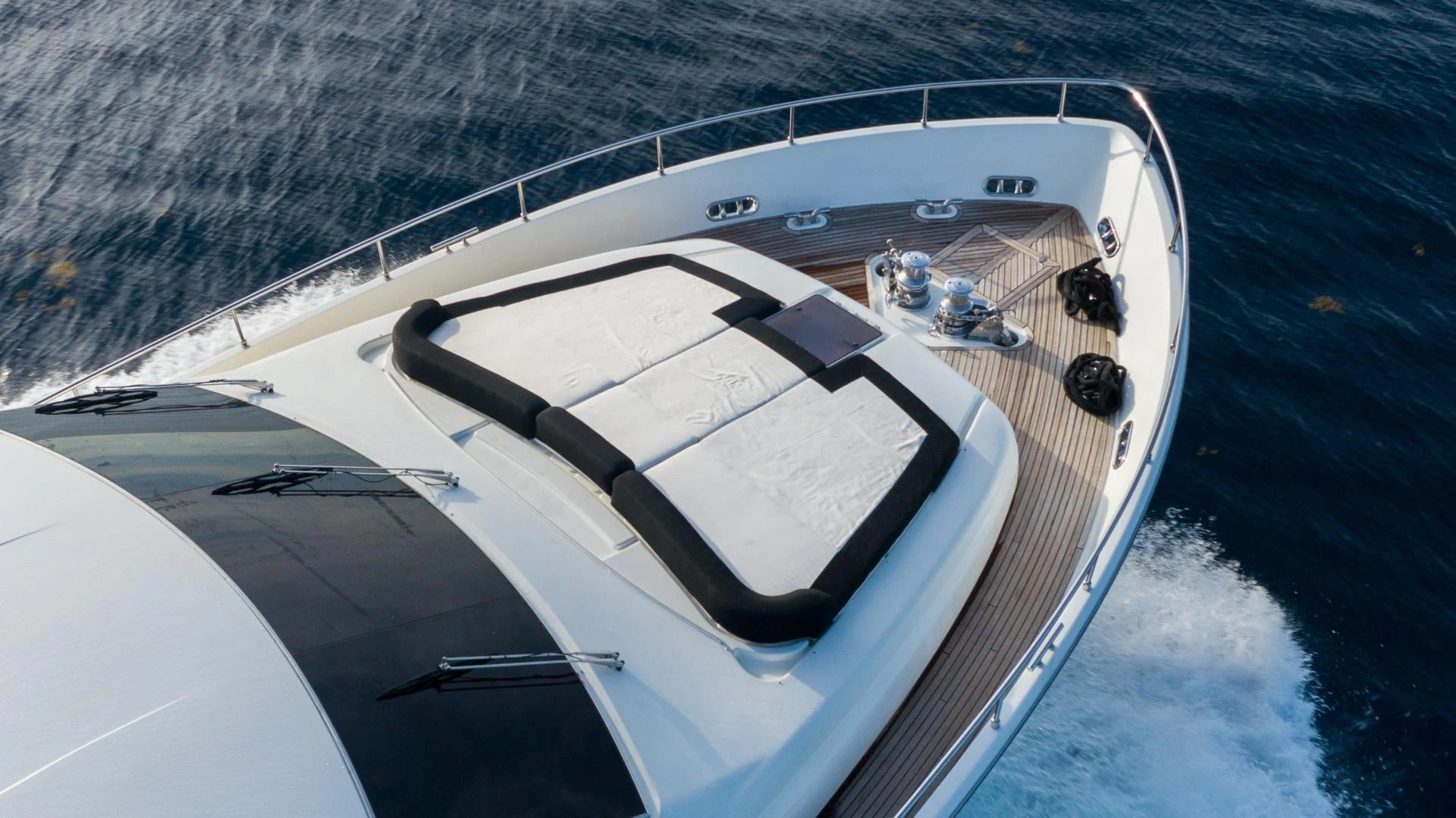 a high angle view of a boat aboard KAVITA Yacht for Sale