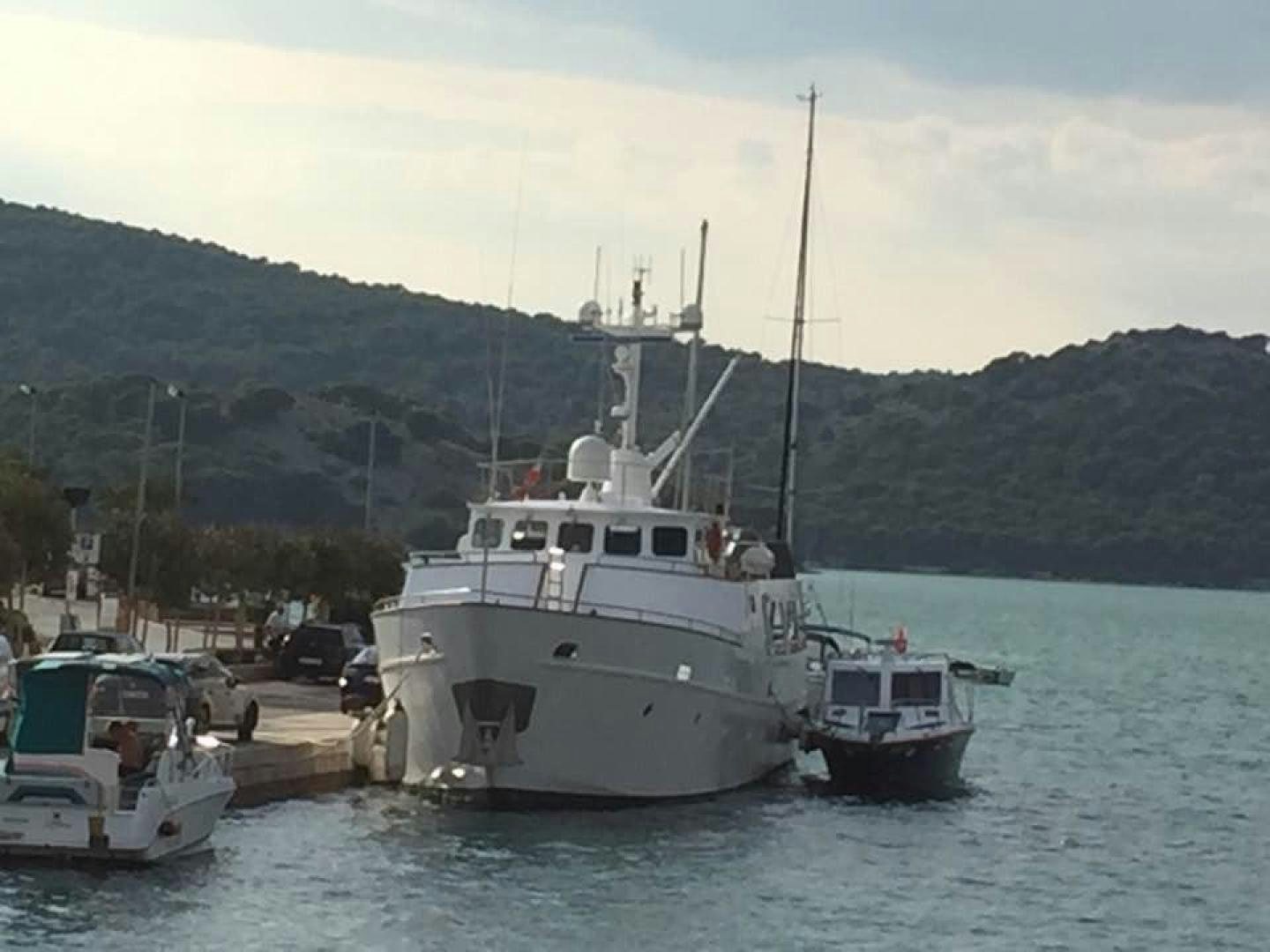 a boat in the water aboard EVA Yacht for Sale