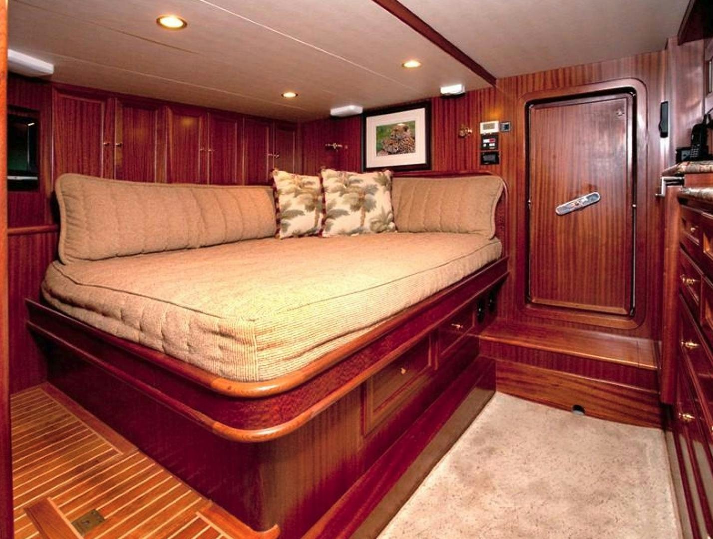 a bed in a room aboard NO NAME Yacht for Sale