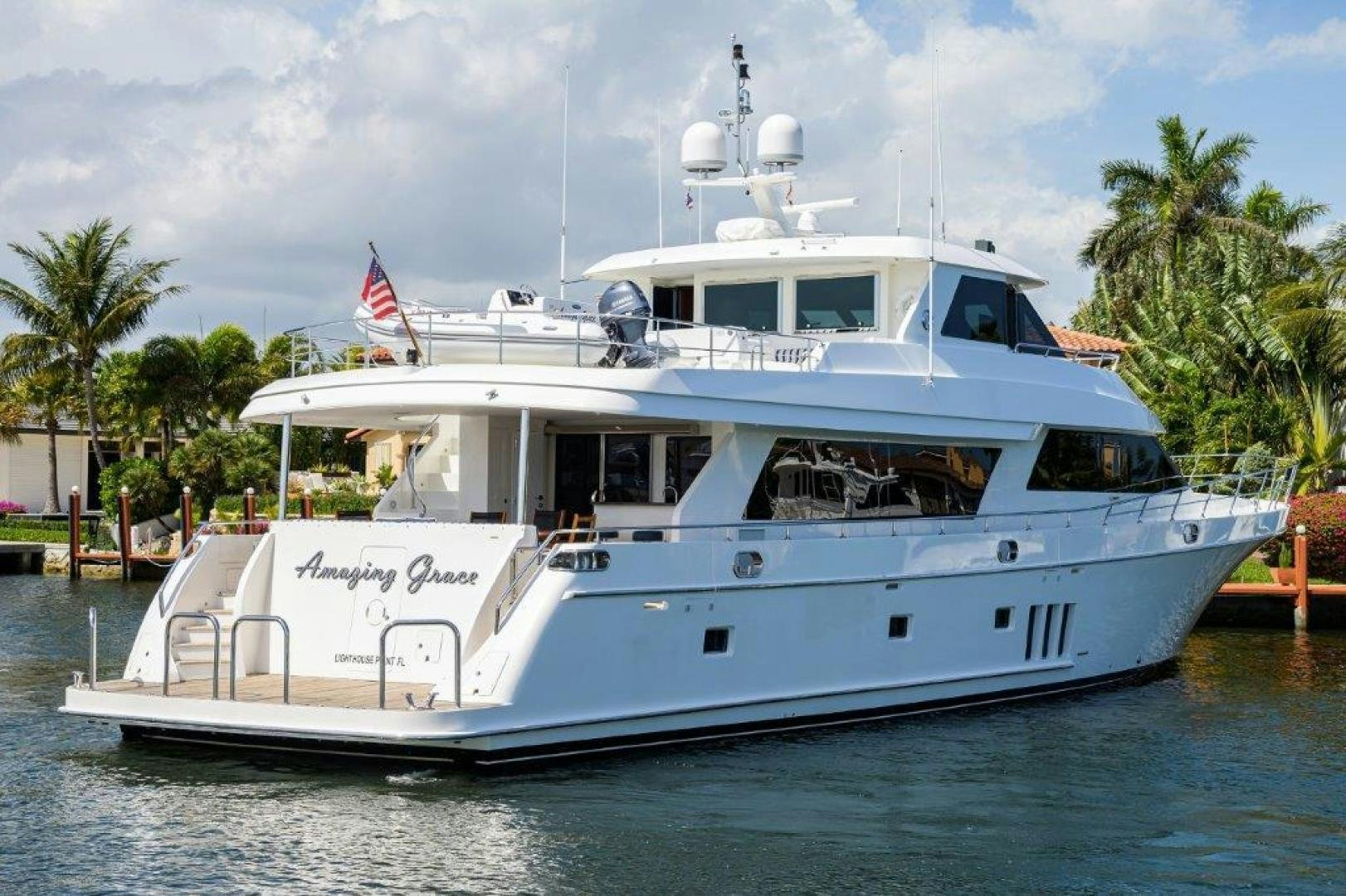 a boat on the water aboard AMAZING GRACE Yacht for Sale
