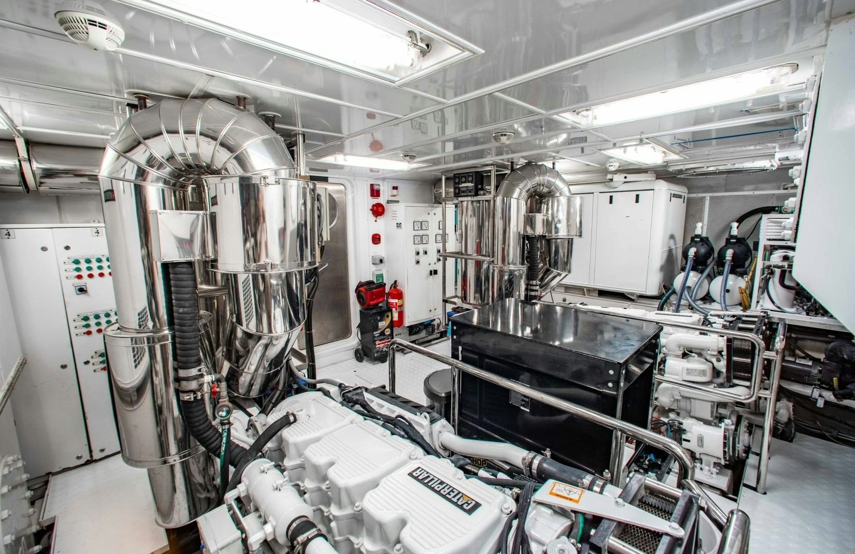 a room with machinery aboard DRIVEN Yacht for Sale