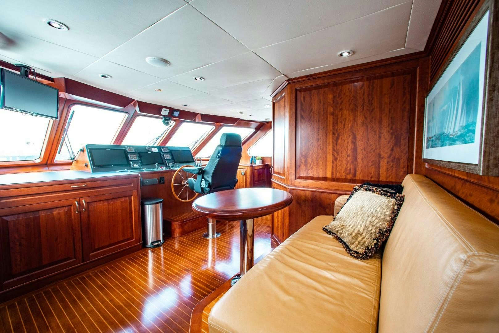 a boat in a cabin aboard DRIVEN Yacht for Sale