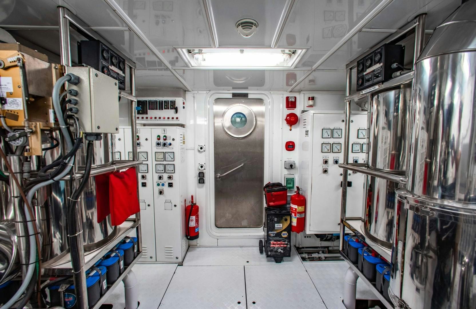 a room with equipment and equipment aboard DRIVEN Yacht for Sale