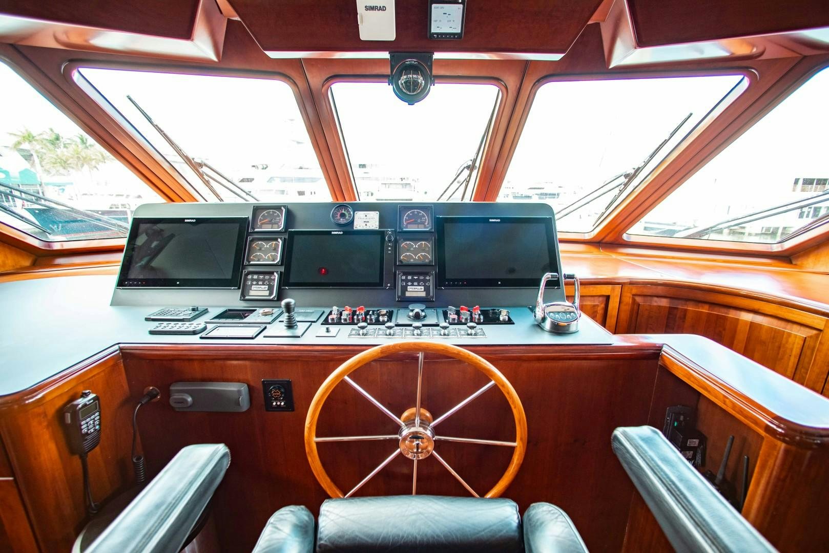 inside of a vehicle aboard DRIVEN Yacht for Sale