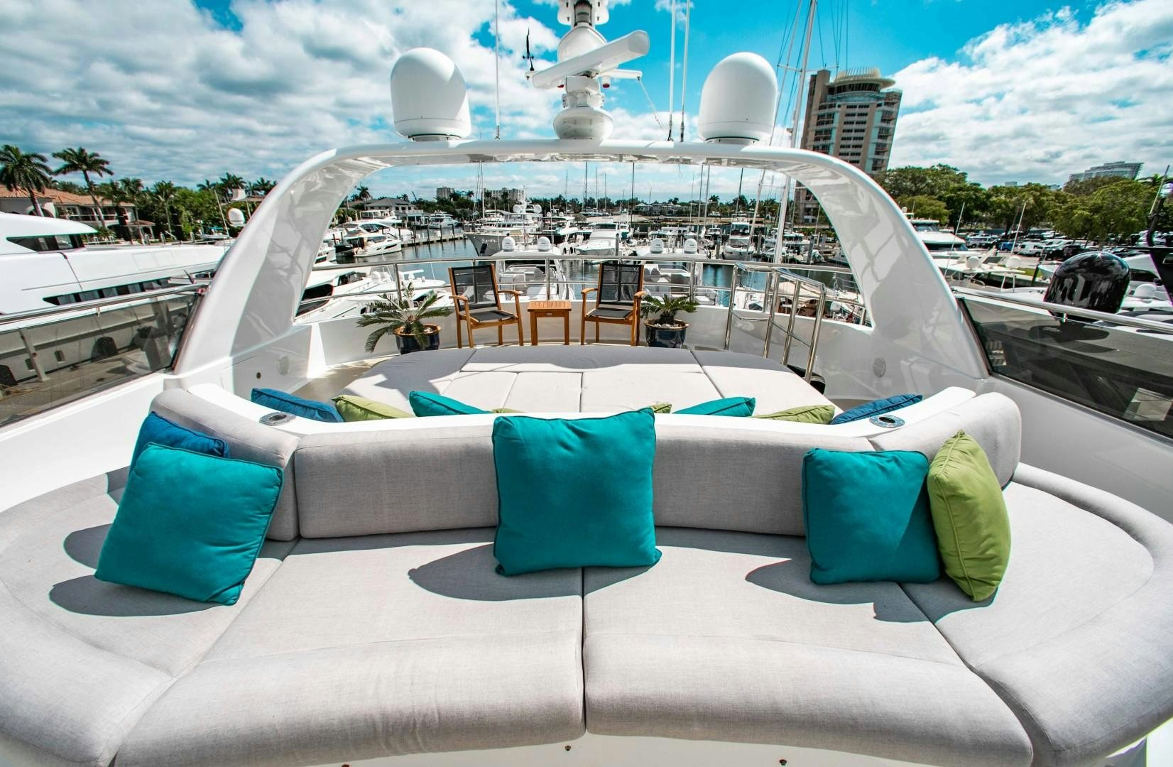 a lounge chair and a pool aboard DRIVEN Yacht for Sale