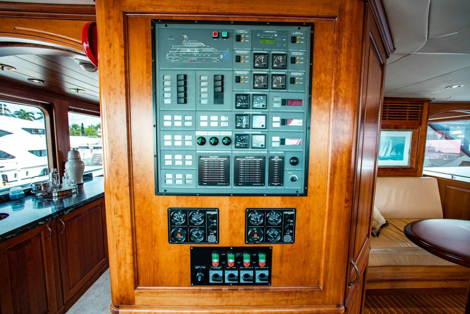 a rectangular electronic device aboard DRIVEN Yacht for Sale