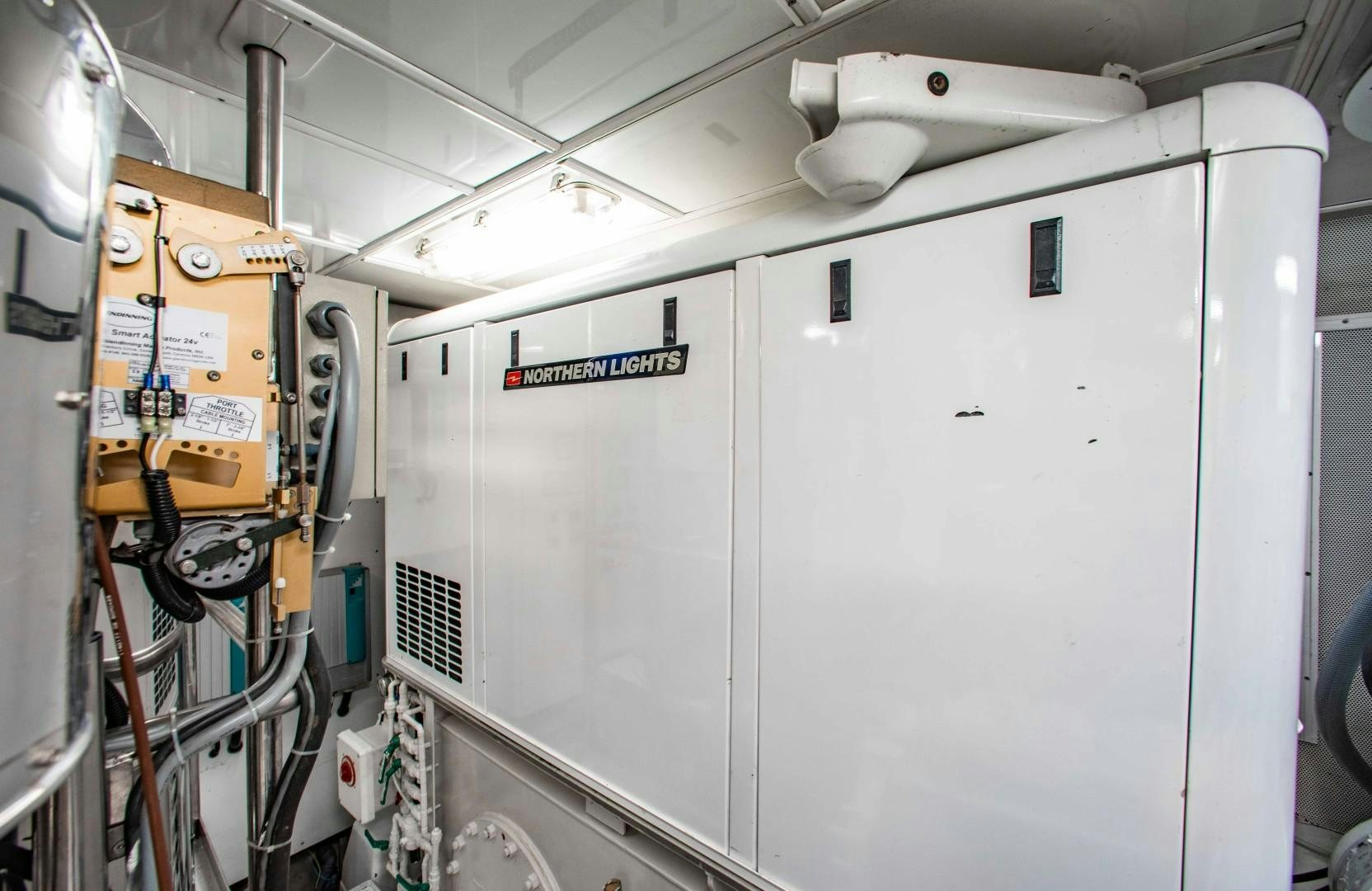 a machine with a large piece of equipment on it aboard DRIVEN Yacht for Sale