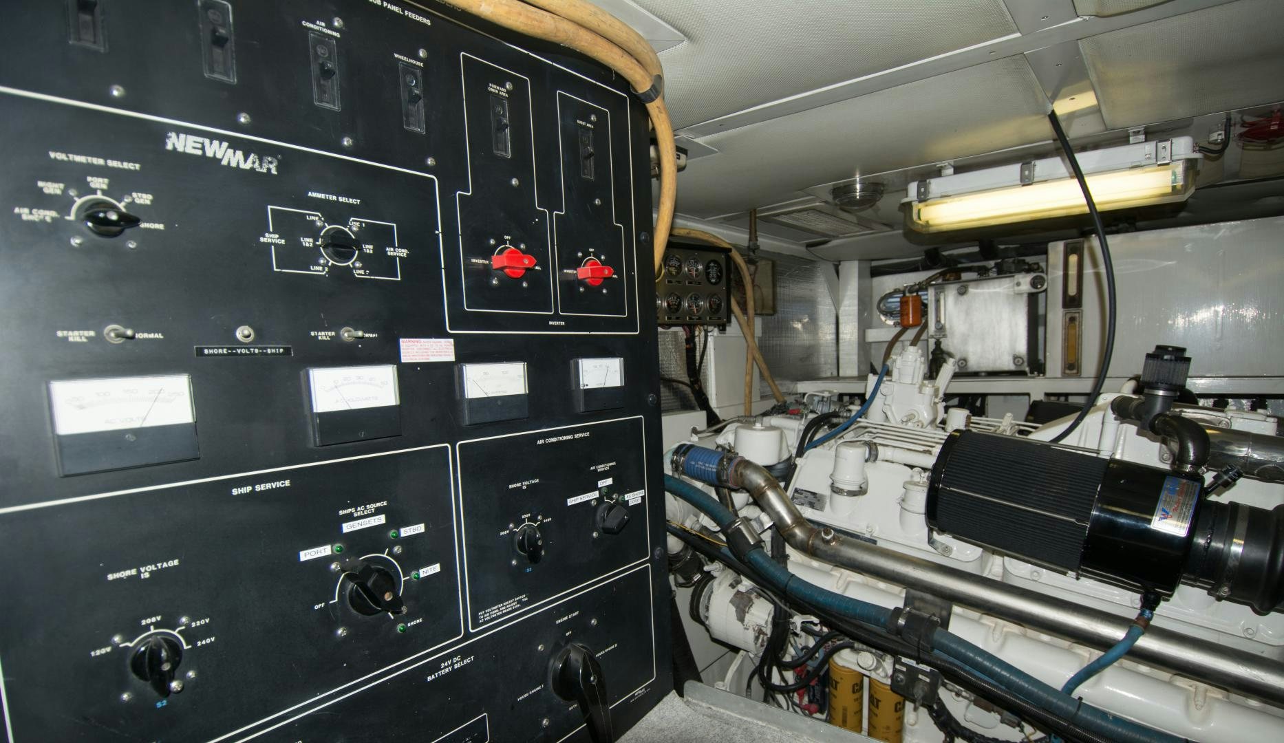 a black machine with wires aboard WHISKEY DAWN Yacht for Sale
