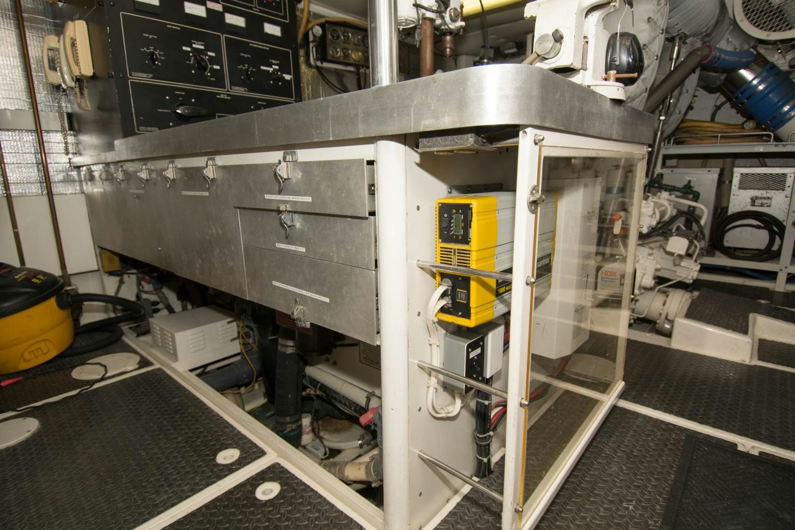 a machine with a large metal object aboard WHISKEY DAWN Yacht for Sale