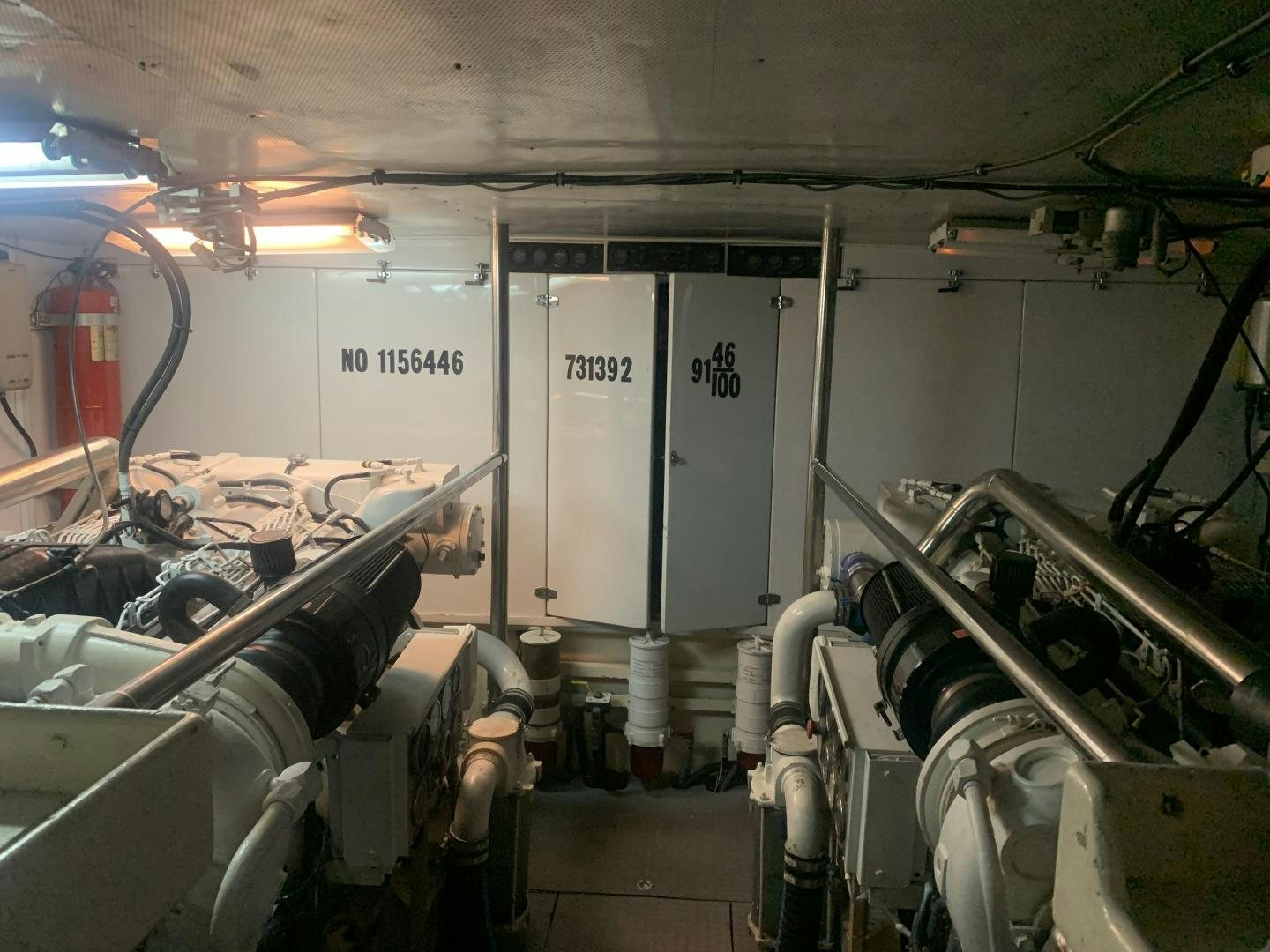 a large machine with a large piece of equipment in it aboard REHAB Yacht for Sale