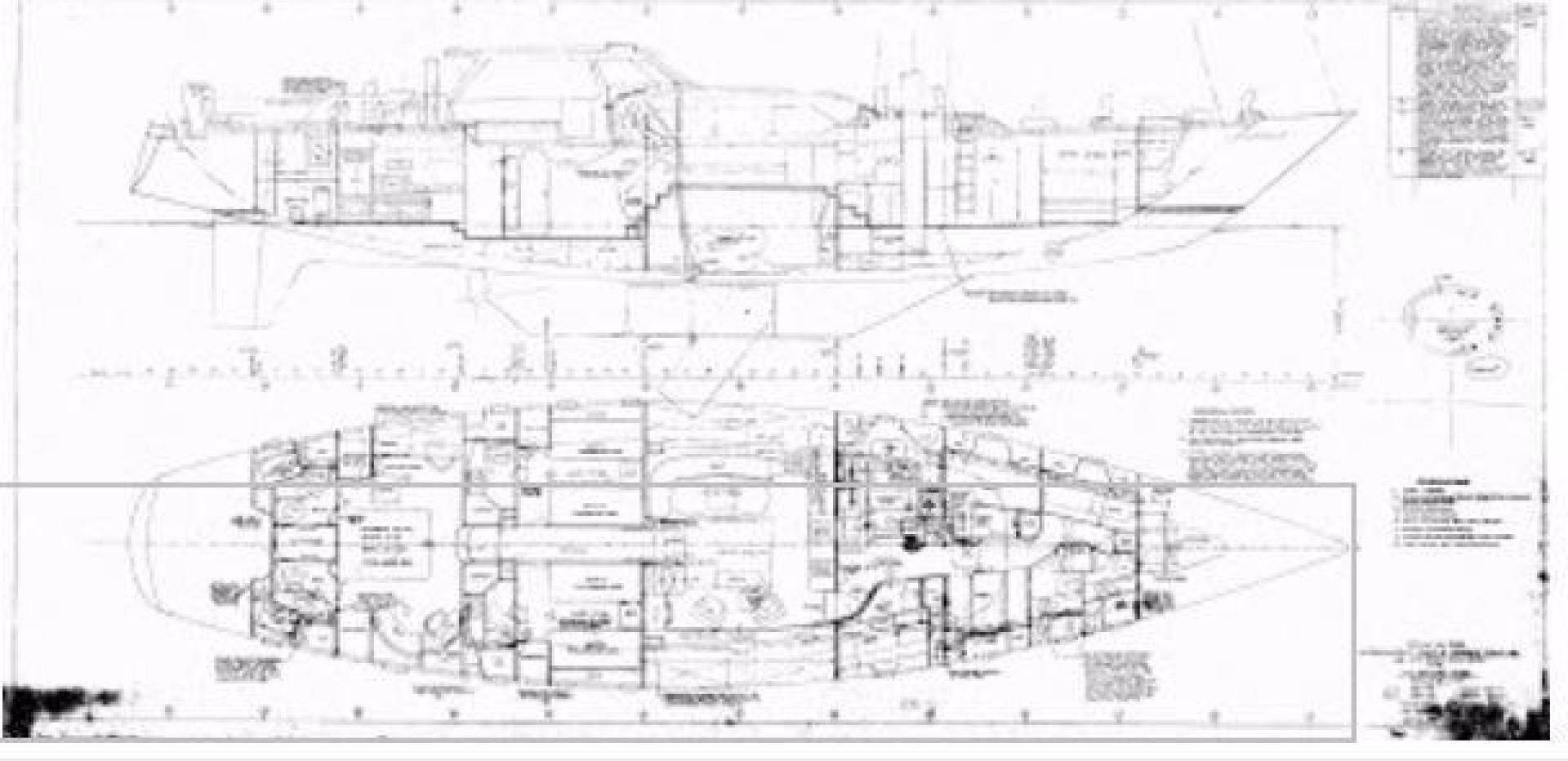 diagram, engineering drawing aboard SEA ANGEL Yacht for Sale