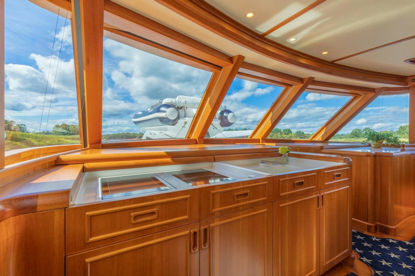 a room with a large window aboard CATCH Yacht for Sale