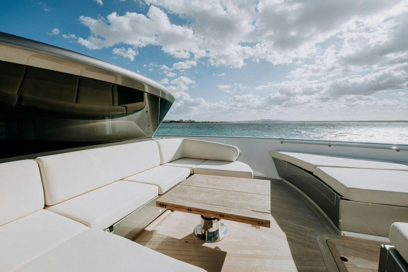 a plane wing over water aboard ZAZZAZU II Yacht for Sale