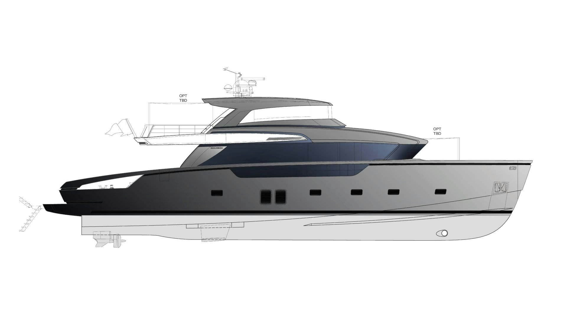 a white and black boat aboard ZAZZAZU II Yacht for Sale